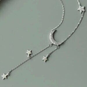 925 Sterling Silver Moon Necklace